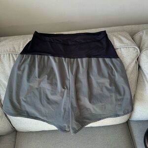 Women's Black and Gray Maternity Shorts